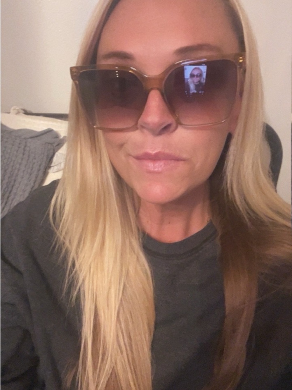 Quay Australia Level up remix Brown Gradient Square Oversized Sunglasses